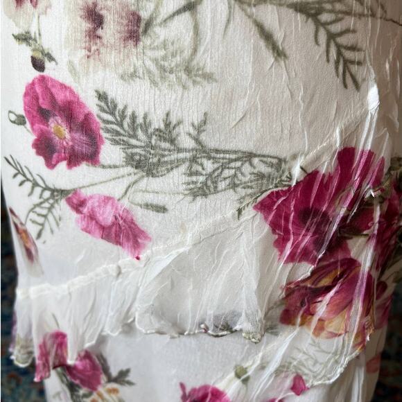 New Komarov Sleeveless Dress in Cream w/Pink Purple Floral Print Size Small/Med - Picture 4 of 10